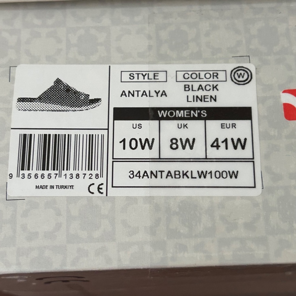 Revere Women's Antalya Slide Sandal Black Linen EU41 US 10 - 10.5 W BRAND NEW - Picture 7 of 7